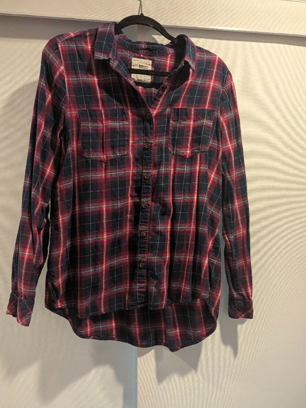 Sonoma Cotton Plaid Flannel Button Down